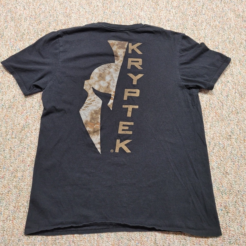 Kryptek Shirt Mens Medium Black Spartan Camo Graphic‎ Logo Short Sleeve Pullover